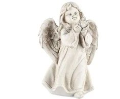 Sodo dekoras Angelas su balandžiu 4Living 15.5x12.5x32.2cm