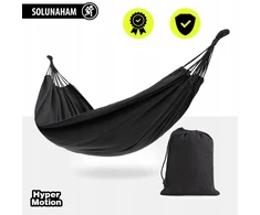 Sodo hamakas HyperMotion, boho stiliaus, pilkas, 200 × 150 cm, su transportavimo užvalkalu