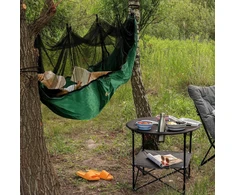 Sodo HAMAKAS su Uodų tinkleliu Žalias Tourist Tadar Camping 270 x 140 cm