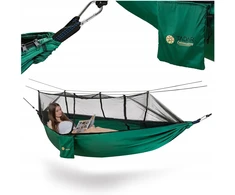 Sodo HAMAKAS su Uodų tinkleliu Žalias Tourist Tadar Camping 270 x 140 cm