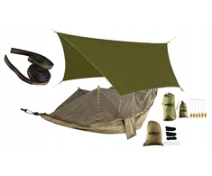 SODO HAMAKŲ RINKINYS SU TINKLELIS NUO UODŲ 330 X 140 CM TARP SURVIVAL JUOSTA