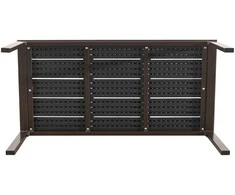 Sodo stalas 98x48x39cm juodas/rudas