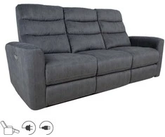 Home4You Sofa Gaston 3 – vietų reglaineris, elektrinis, pilkas aksomas