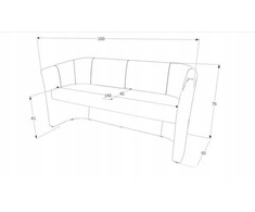 Signal Meble Sofa TM-3 EK-14, juoda
