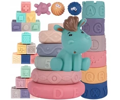 Stator SOFT CREATIVE Blocks sensoriniai DANTYS BURGES PIRAMIDĖ 27 Vnt.