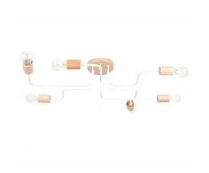 Sollux Lighting ŻYRANDOL LOFT AETHEL, LAMPA SUFITOWA, DREWNIANY, Baltas, 6XE27, SALON