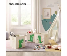 SONGMICS 3 vnt. pudełka tektura smėlio sp. dinozaury 30x30x30cm