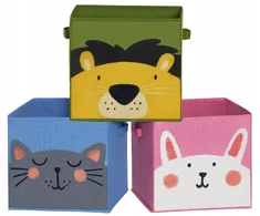 Songmics 3X PUDEŁKA NA ZABAWKI DZIECIĘCE SKRZYNKI 30x30 CM POJEMNIKI ORGANIZERY DUŻE