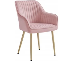 Songmics Minkšta kėdė su atlošu Patogus Glamour audinys rožinė 1 vnt.
