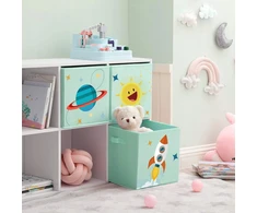 SONGMICS Pudełka Do Przechowywania 3 vnt. 30x30x30 Organizer Na Žaislai Kosmo