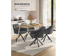 Songmics Sėdynė su atlošu ir porankiais, 120 kg, pilka