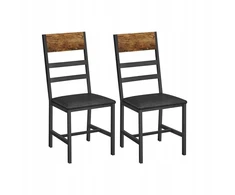 Songmics VALGOMO KĖDŽIŲ RINKINYS IŠ 2 KAIMIŠKŲ RUDŲ JUODŲ 43 x 43 x 95,5 cm