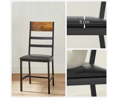Songmics VALGOMO KĖDŽIŲ RINKINYS IŠ 2 KAIMIŠKŲ RUDŲ JUODŲ 43 x 43 x 95,5 cm