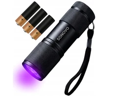 Sonovo Galingas UV žibintuvėlis 12 LED 395nm gintaro mineralams + 3x AAA baterijos