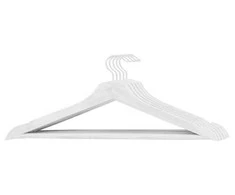 Spacyshoe Spalvotos rūbų pakabos 5vnt. medinės/baltos