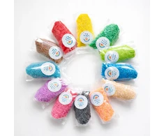 Spalvingi sensoriniai ryžiai SCENTED Sensory Play MONTESSORI pilstymui