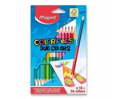 Spalvoti dvipusiai pieštukai Maped Color'Peps Duo, 18 vnt.