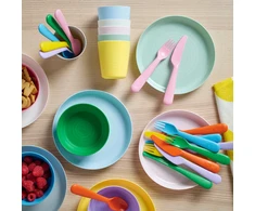 Spalvoti KALAS plastikiniai puodeliai vaikams, IKEA pikniko rinkinys, 6 vnt
