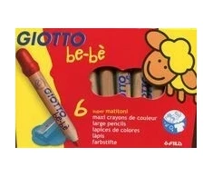 Spalvoti pieštukai Fila, Giotto BE-BE, 6 spalvos, su drožtuku, 466400