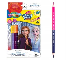 Patio Spalvoti pieštukai su drožtuku Colorino Disney Frozen II, trikampiai, 12 vnt./24 spalvų
