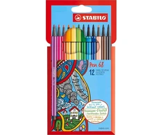Spalvoti rašikliai Stabilo Pen 68, 12 spalvų