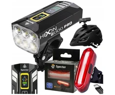 SPECTER HEXON 2000PRO POWERBANK dviračio žibintų rinkinys + galinis Raudonas AQY