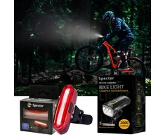 SPECTER HEXON 2000PRO POWERBANK dviračio žibintų rinkinys + galinis Raudonas AQY