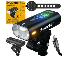 SPECTER LED PRIEKINIS DVIRAČIO LEMPAS 1600lm 5200mAh su powerbank funkcija