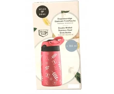 Spice&amp;Soul Termosinė gertuvė su šiaudeliu ir rankena, 380 ml, rožinė