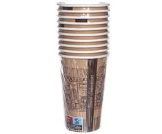 Spino Karščiui atsparios popierinės stiklinės 10vnt./300ml/D80mm I love you