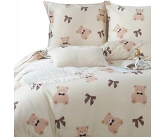 Spod Igły i Nitki Patalynė Z MISIEM KOMPLET 220x200 SATYNA 100% BAWEŁNA PRINTY TEDDY