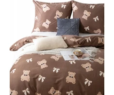 Spod Igły i Nitki Patalynė Z MISIEM KOMPLET 200x200 SATYNA 100% BAWEŁNA PRINTY TEDDY