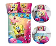 Spongebob Kolorowa, DWUSTRONNA, bawełniana pościel na zamek 140x200 cm