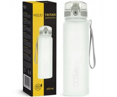 Sportinis bidonas 4fizjo 650 ml, Tritan, su matuokle, pilkas