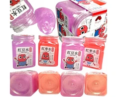 Squishysquishies 4 GLITTER SLIME RINKINYS indelyje JARS KAWAII SENSORY masė