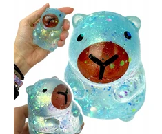 Squishysquishies Gniotek CAPYBARA su blizgučiais maltozės geliu Antistresinis žaislas 7 cm