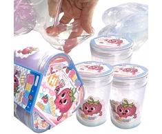 Squishysquishies SLIME FRAGRANCED 3PACK braškių skaidrus RINKINYS 3x250 ml