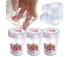 Squishysquishies SLIME FRAGRANCED 3PACK braškių skaidrus RINKINYS 3x250 ml