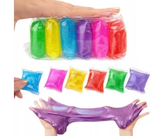 SquishySquishies SLIME, SPALVINGOS SLIME, 6 SPALVOS, antistresiniai, plastilino PAKETELĖLIAI