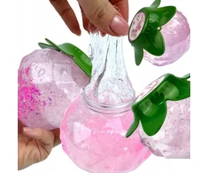 Squishysquishies SLIME ŻELOWA MASA brokatowa STRETCH truskawka SENSORYCZNA SLAJM Jumbo