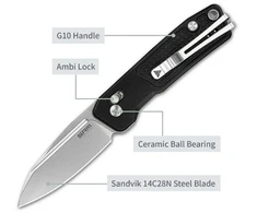SRM 7229-GB Scout sulankstomas peilis - G10 rankena ir 14C28N plienas