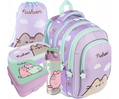 St. Majewski 5 dalių mokyklinis rinkinys: Kuprinė, pieštukinė, maišelis, dėžutė, gertuvė su Pusheen