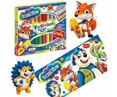 St. Majewski Bambino plastilinas 24 spalvos vaikams mokyklai su įklotu