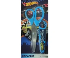 ST. MAJEWSKI mokyklinės žirklės su dangteliu HOT WHEELS 13,5 cm MĖLYNAS