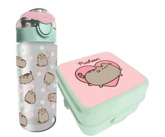 St. Majewski Pusheen mokyklos RINKINYS: Vandens butelis + Mint-Rožinė Lunchbox