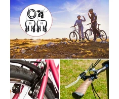 Stabdžių komplektas, priekis, galinis, V formos stabdys, trosai, kaladėlės, MTB svirtys