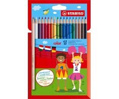 STABILO COLOR KREDKI DREWNIANE OŁÓWKOWE ŻYWE KOLORY 18SZT.