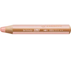 Stabilo Woody 3in1 kreidelė, akvarelinė, vaško (šviesiai rožinė)