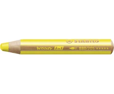 Stabilo Woody 3w1 kreidelės: pieštukas, akvarelinis, vaškas (6 spalvos)