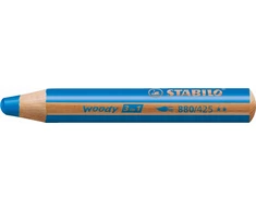 Stabilo Woody 3w1 storos kreidelės, mėlynos